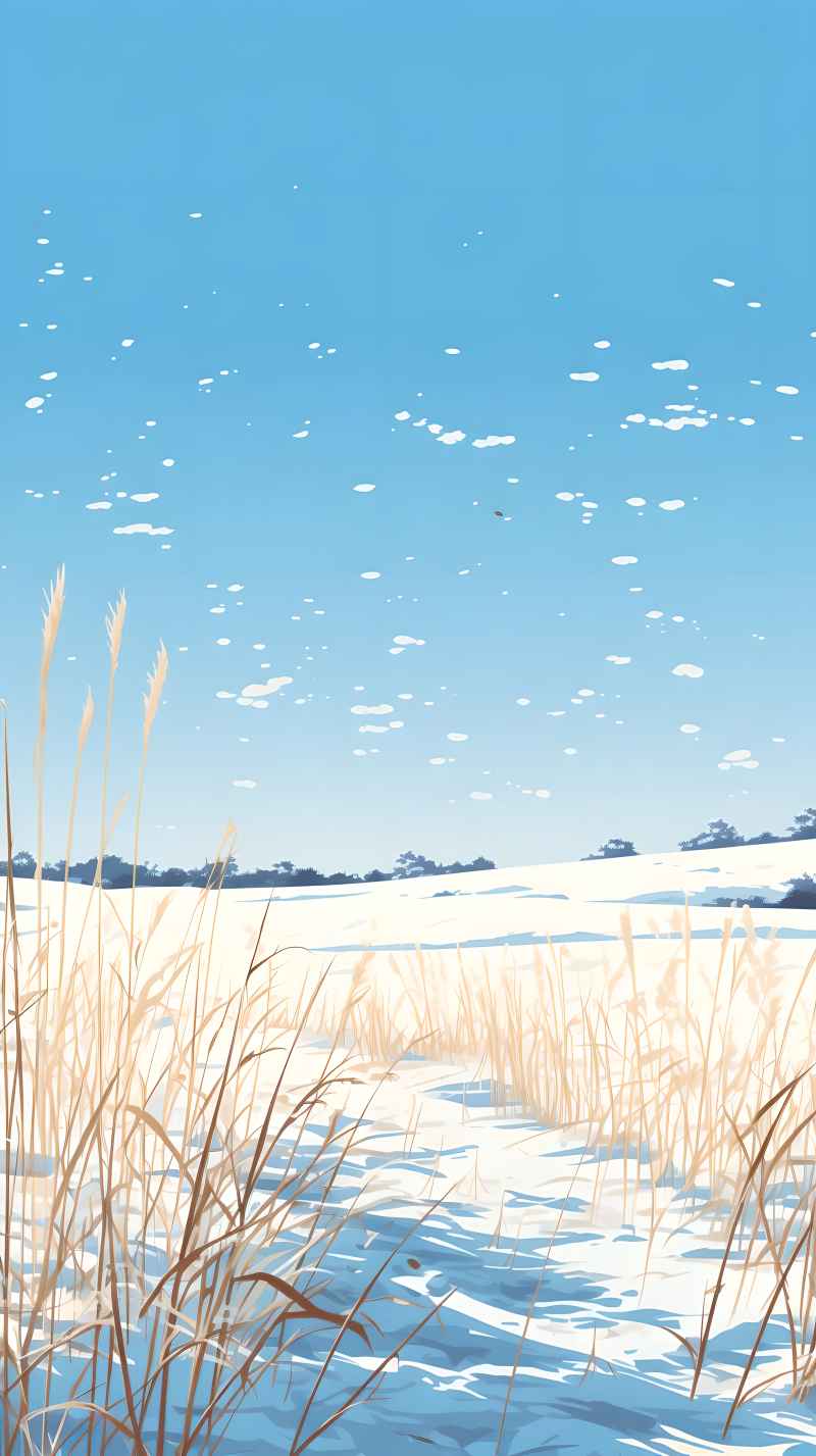 冬季唯美雪景创业插画 133