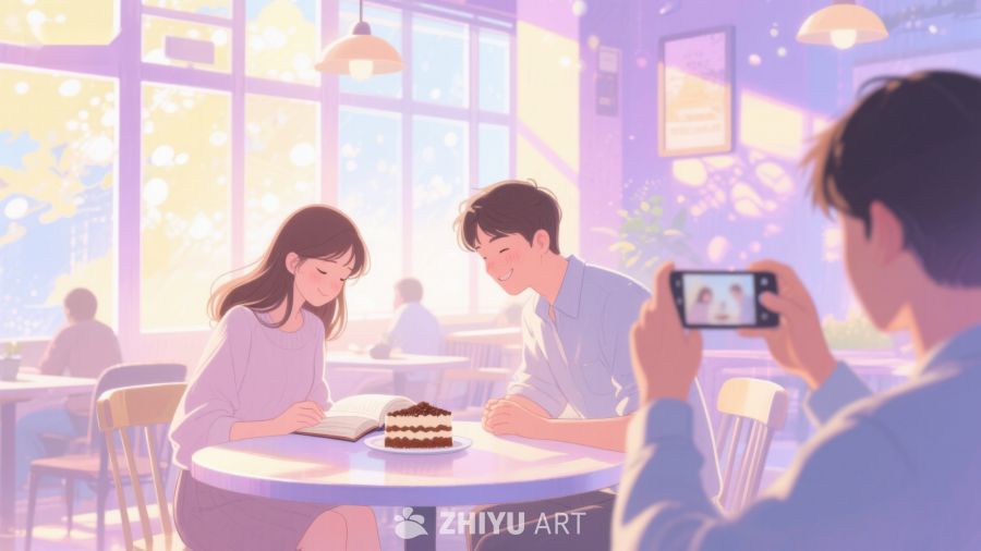 咖啡馆内温馨的阅读时光 218