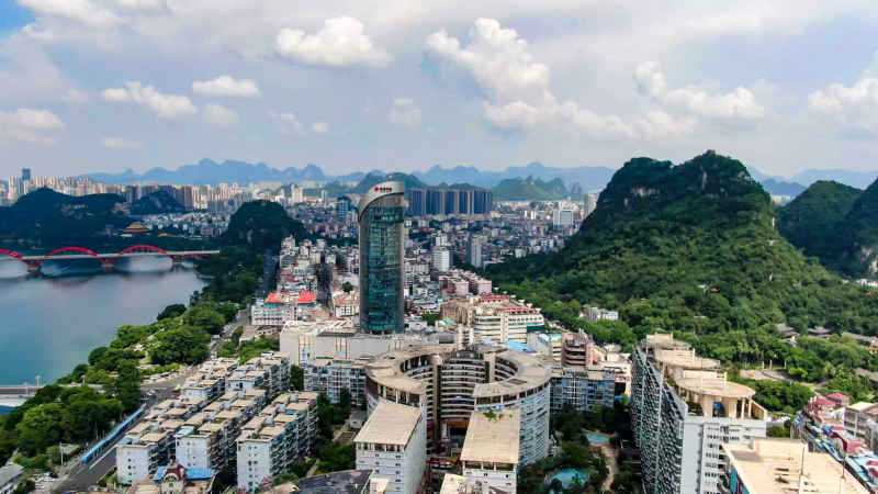 广西柳州城市风光航拍摄影图