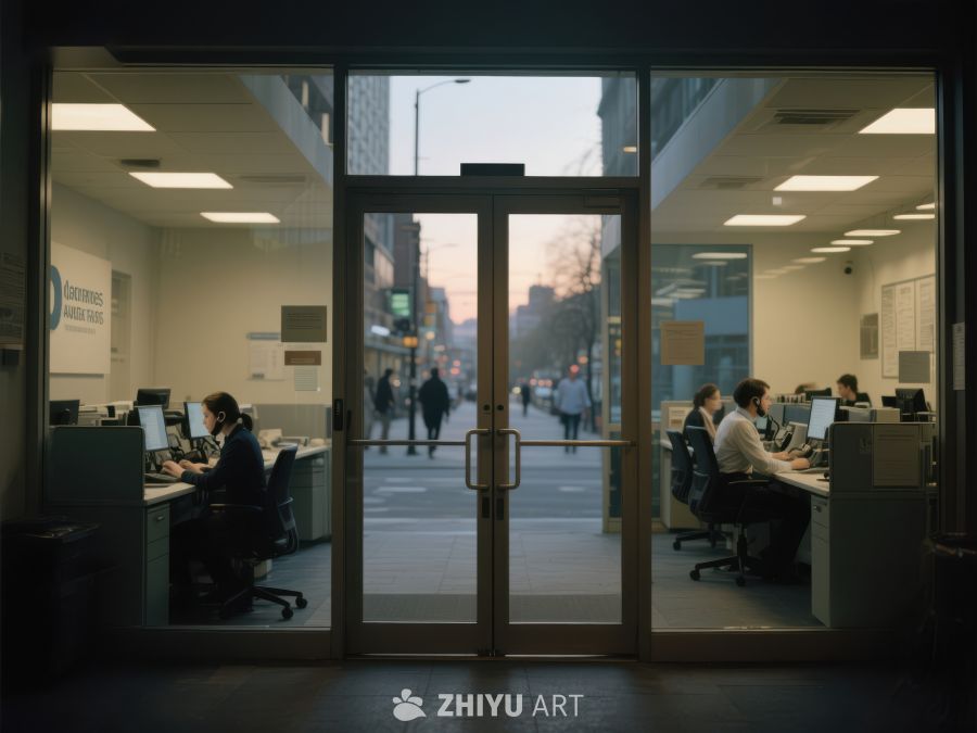 办公室内工作人员与街景 28