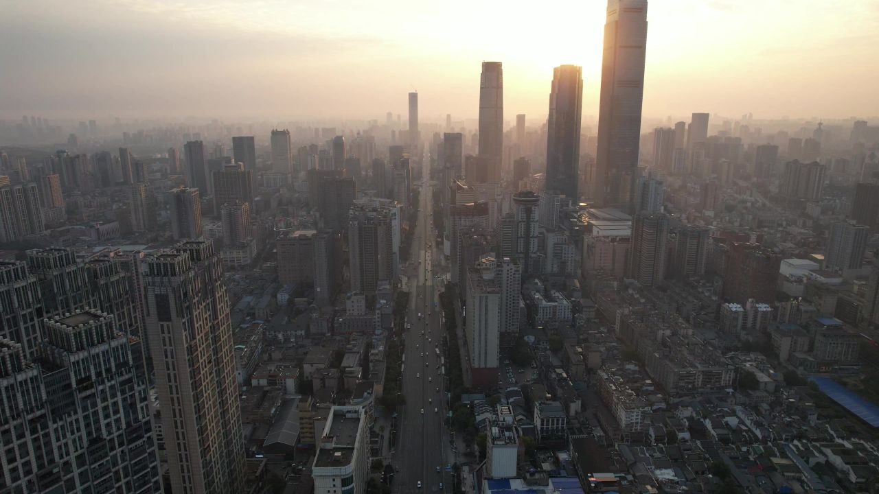 湖南长沙城市风光地标建筑航拍 
