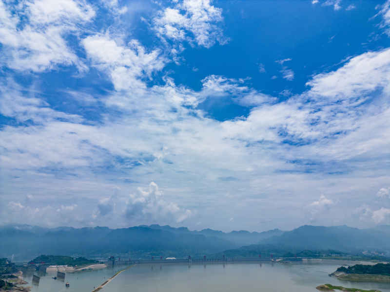 湖北长江三峡风光航拍图 