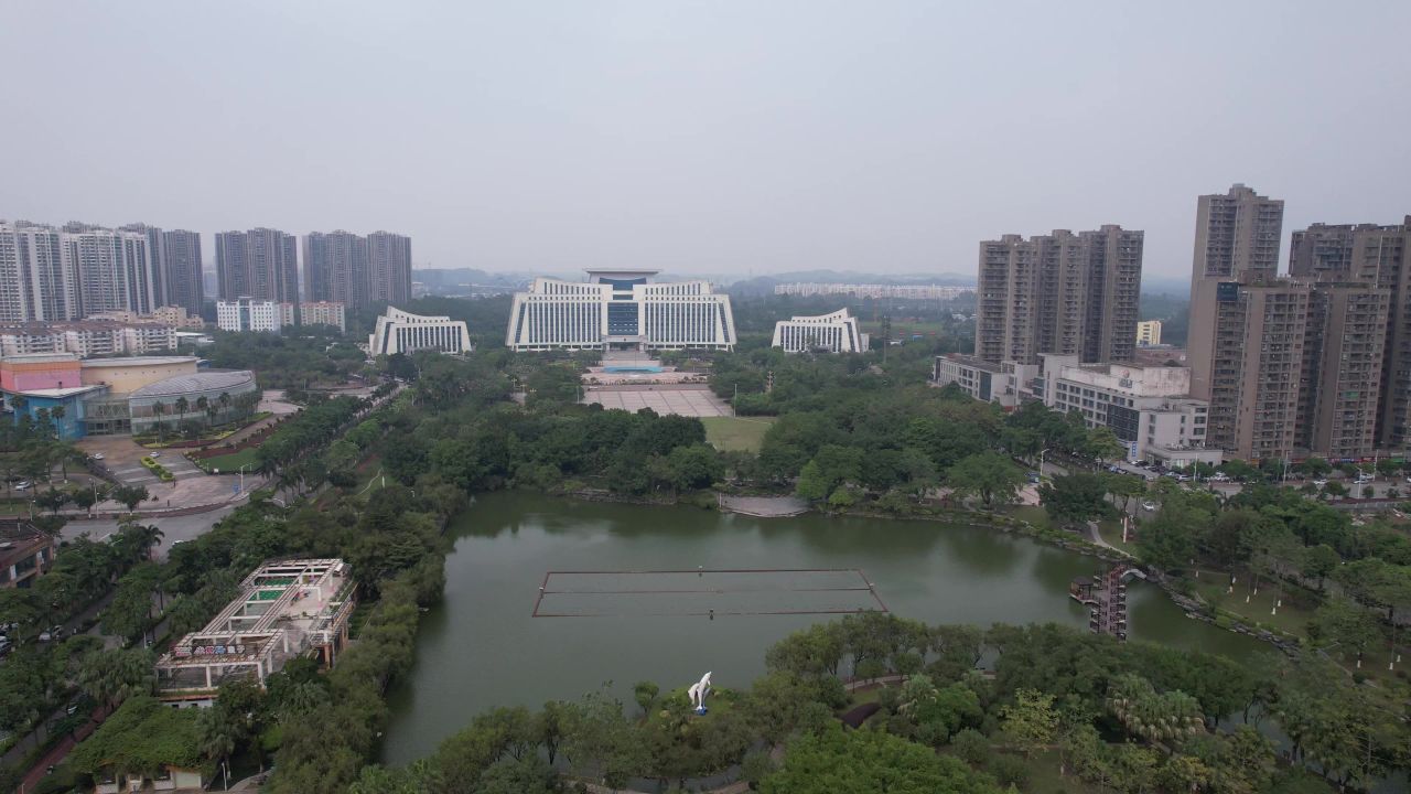 广西钦州市政府建筑航拍 