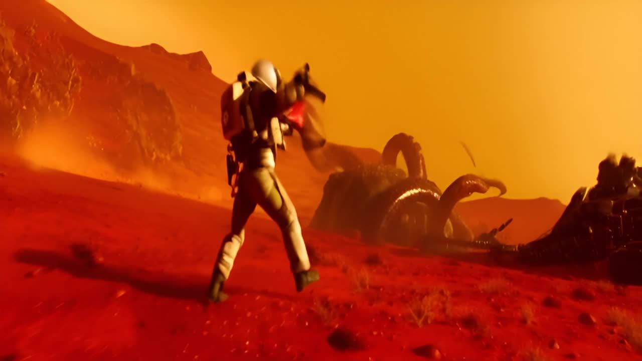宇航员在探索一颗遥远的星球时，感觉到地面开始震动。