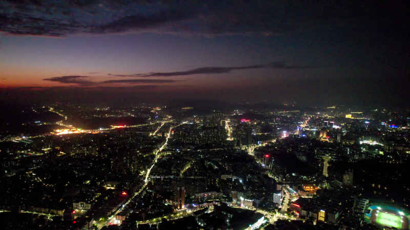 广东江门城市风光航拍图 