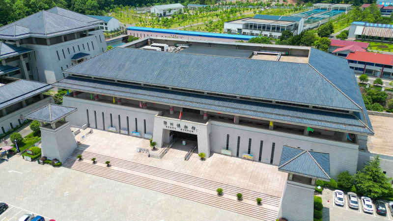 航拍湖北鄂州市博物馆 