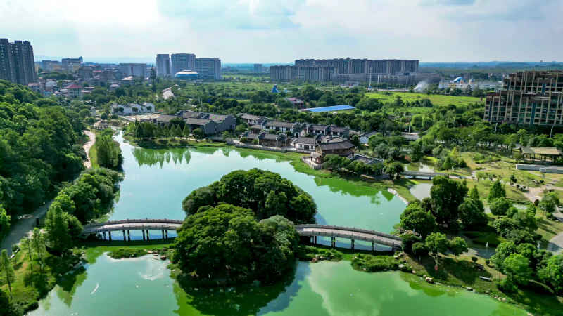 江西吉安城市风光旅游景区航拍图