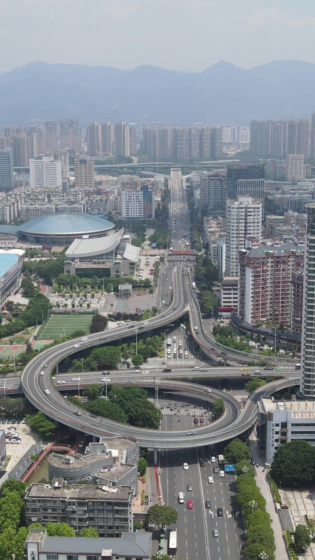 城市高架桥全景