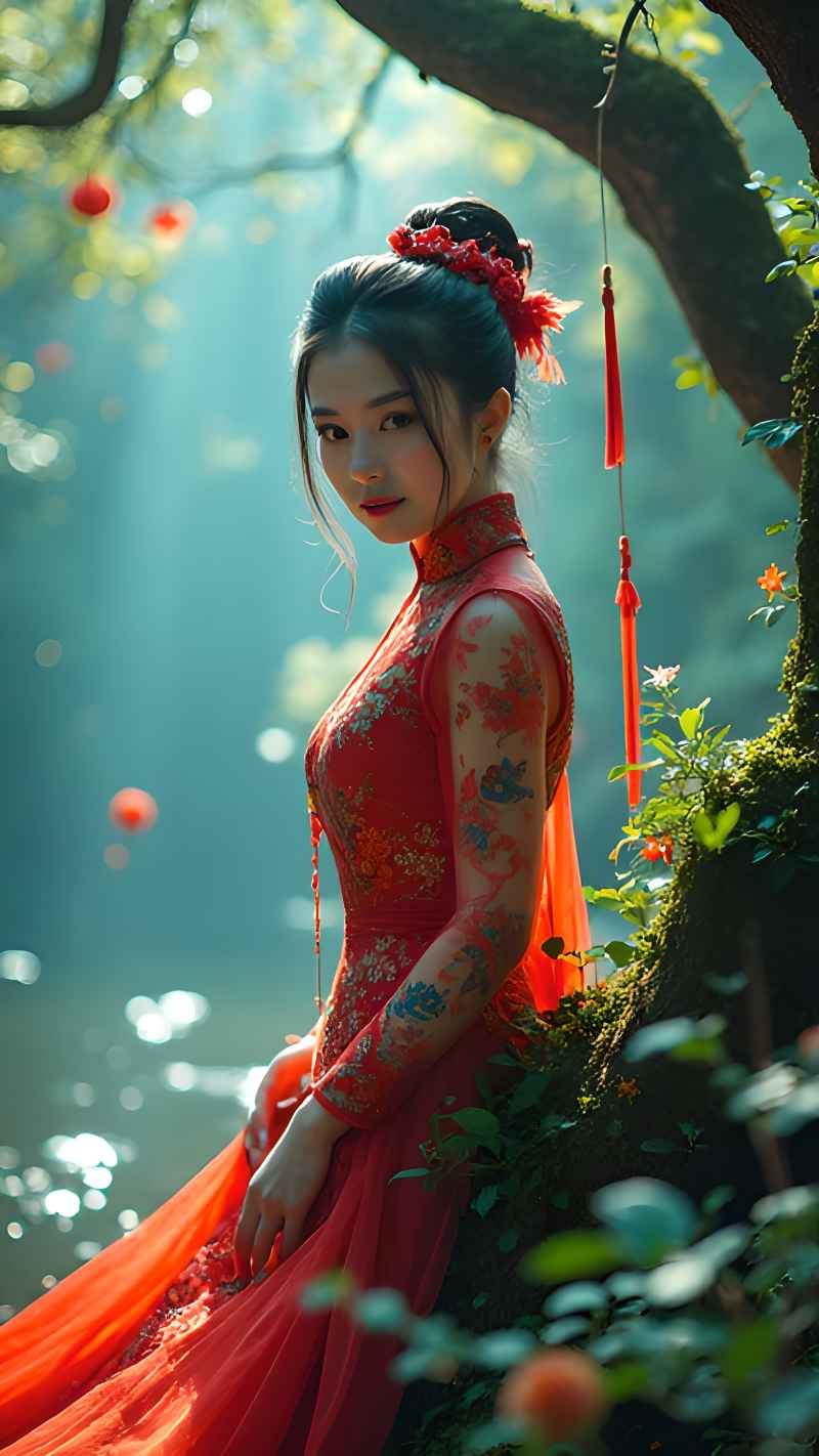 森林系好看拍摄特色美女 97