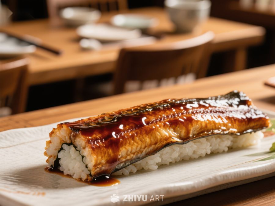 鳗鱼饭特写，日式料理美味呈现