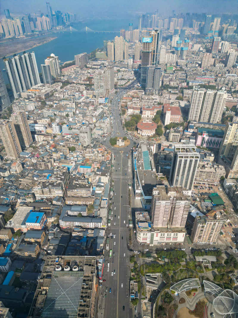 湖南长沙城市风光航拍摄影图