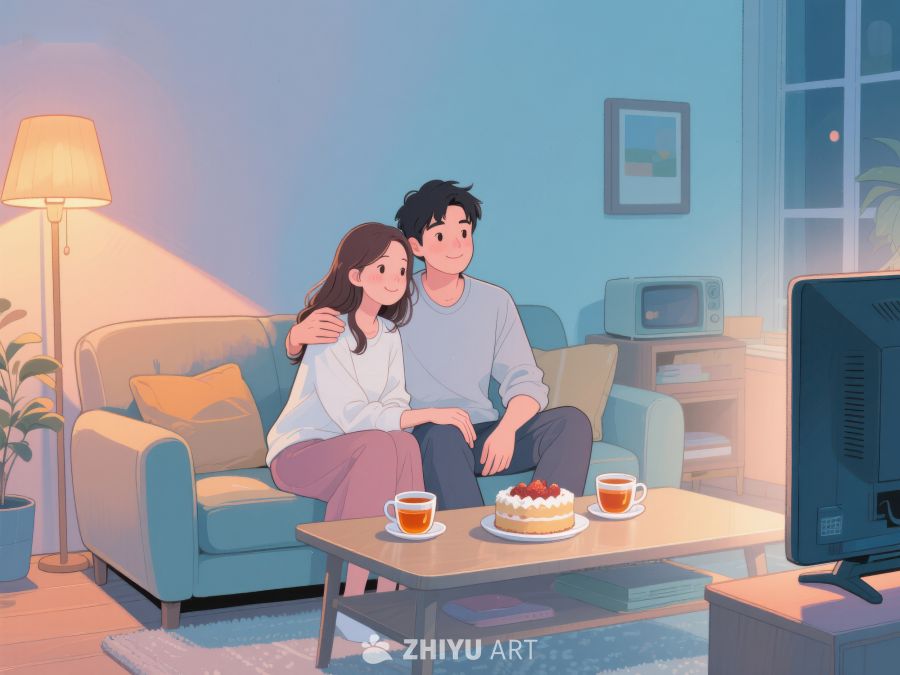 温馨夜晚，情侣共度时光 833