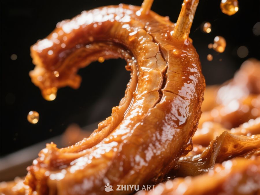 酱汁鱿鱼特写，诱人美食 248