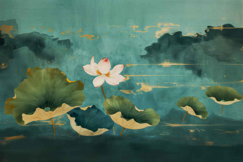 荷花组图-天青色风格 1