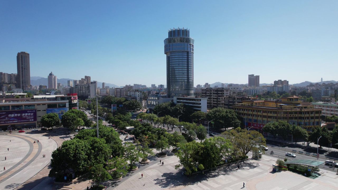 广东肇庆城市建设航拍