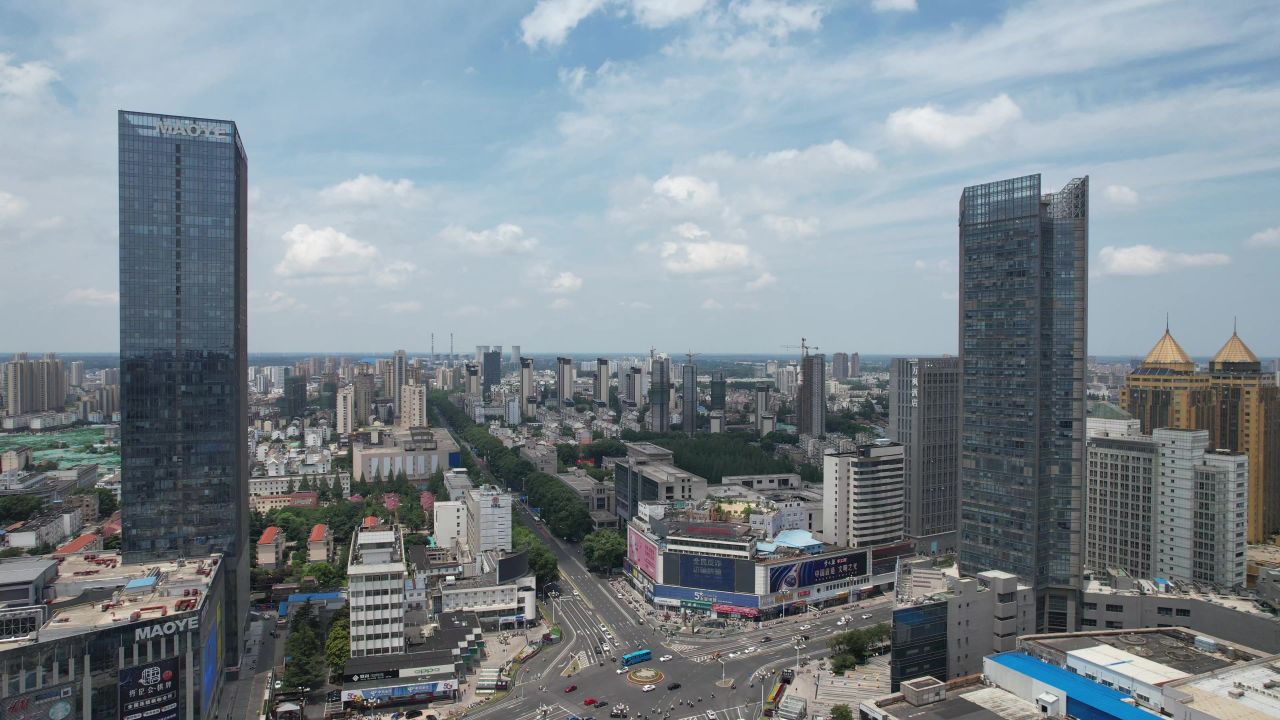 江苏宿迁城市风光地标建筑航拍 