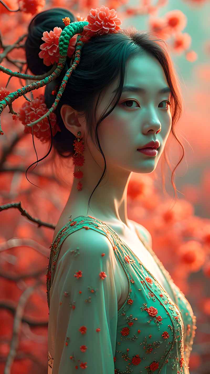 森林系列五颜六色古风艺术美女 126