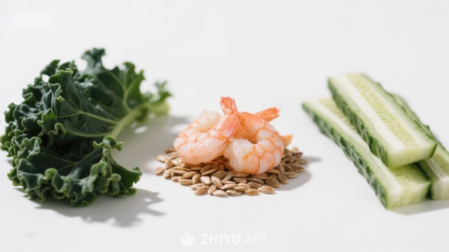 虾仁蔬菜与谷物组合