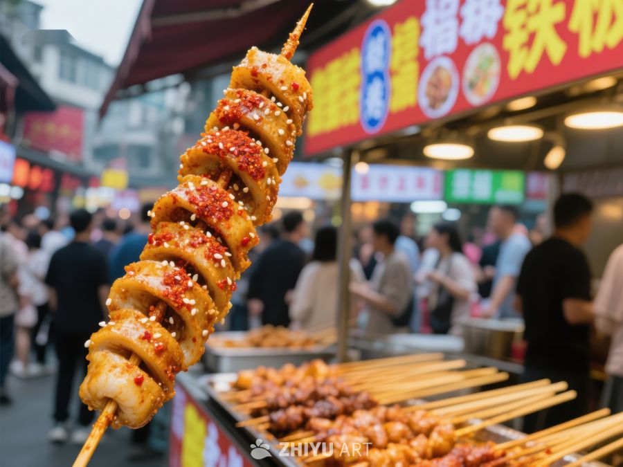 夜市烤串，美食诱人
