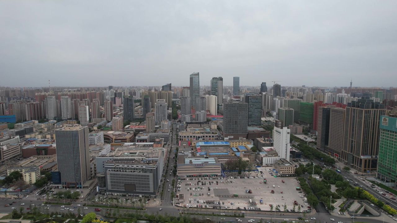  河北石家庄城市风光航拍