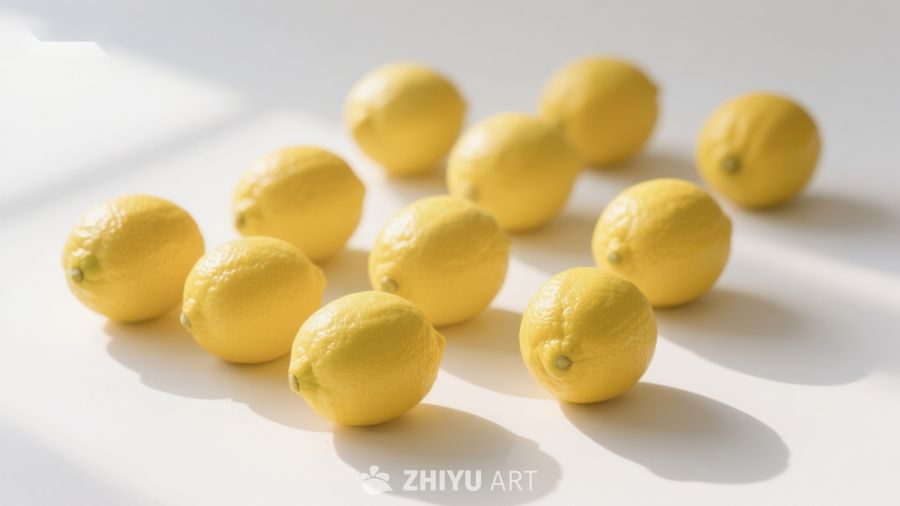 明亮阳光下的新鲜柠檬
