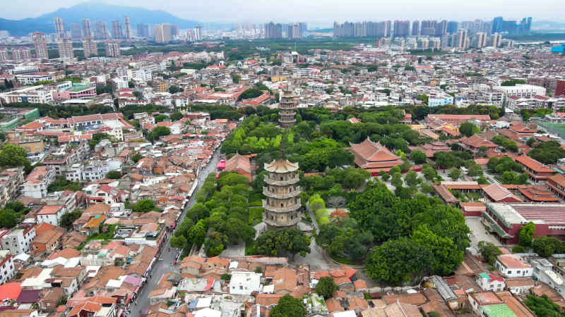 福建泉州城市风光航拍图 