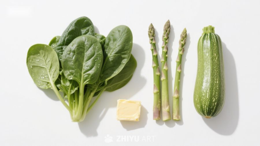 新鲜蔬菜与黄油摆拍
