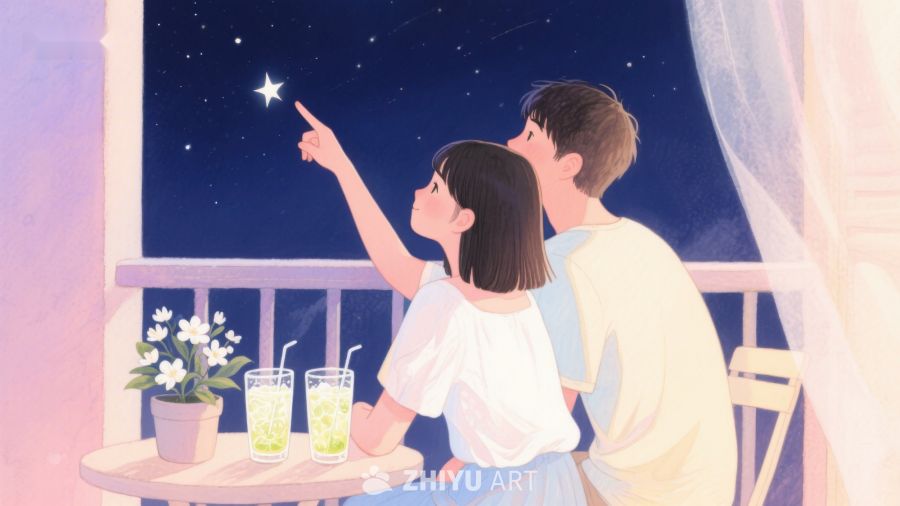 夜空下共赏星辰的温馨时刻 573