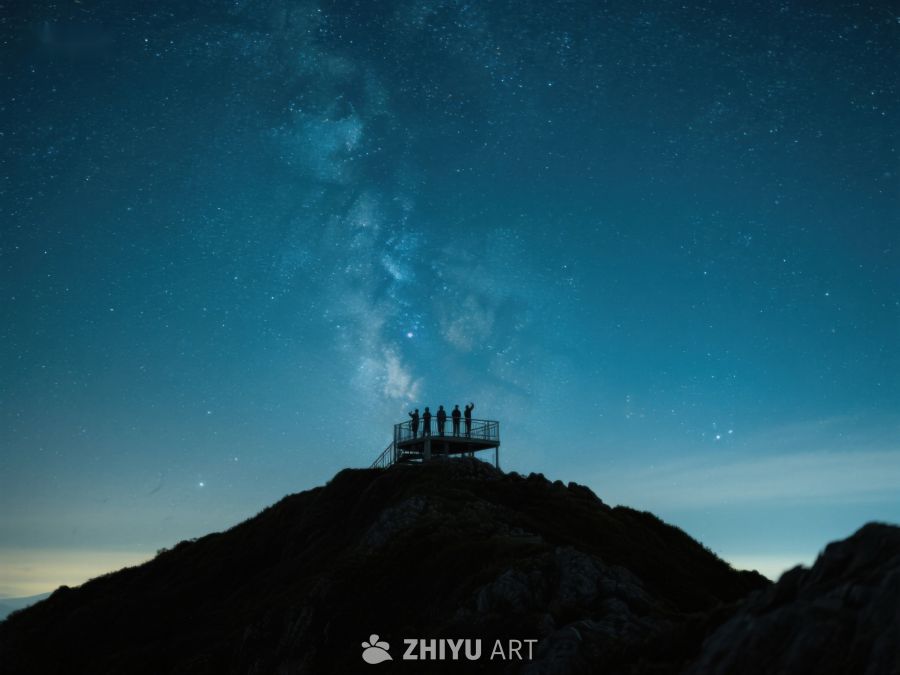 山顶观星台上的剪影 127