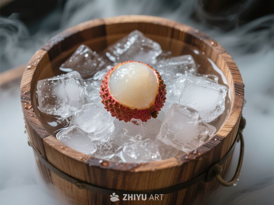 冰桶中的新鲜荔枝 23