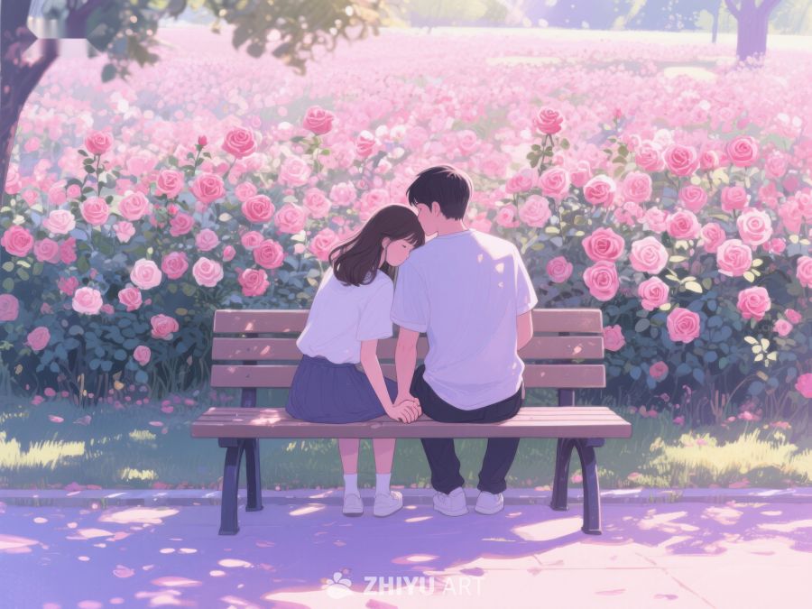 花海中的情侣 314