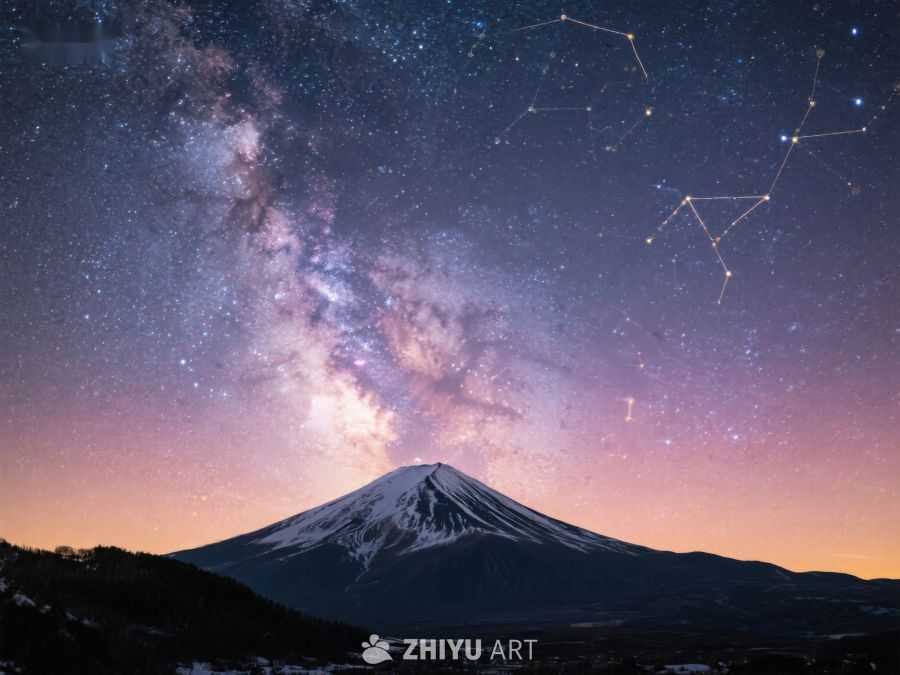 富士山夜景与银河星空 17