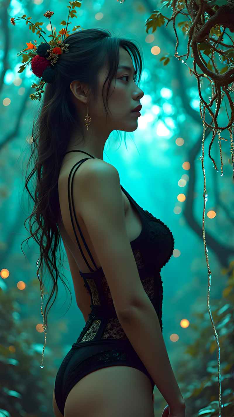 森林系好看拍摄特色美女 64