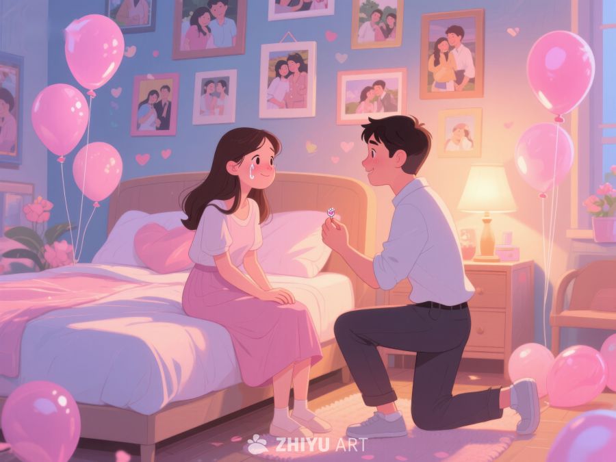 温馨求婚场景，浪漫氛围满满 708