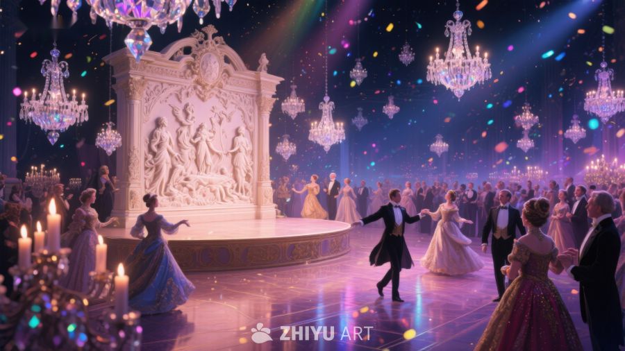 华丽舞会：梦幻场景中的优雅舞蹈 120