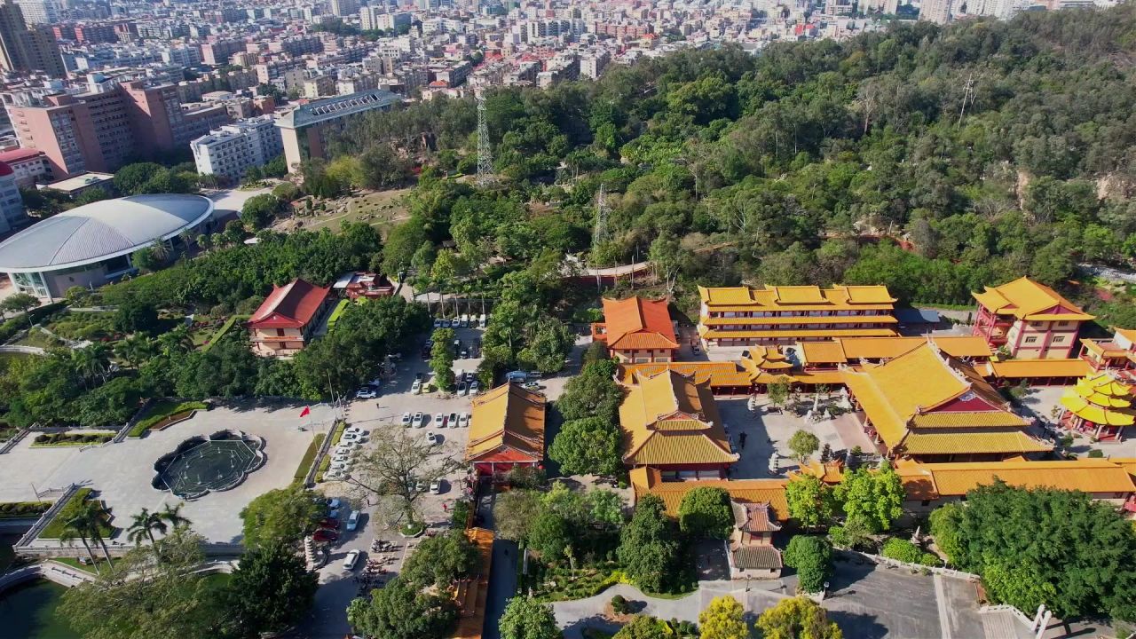 航拍厦门梵天寺魁星阁