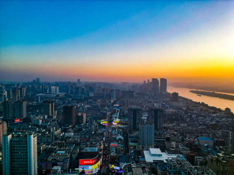 湖南长沙五一商圈航拍摄影图