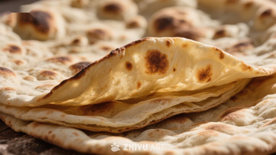 金黄酥脆的烤饼堆叠