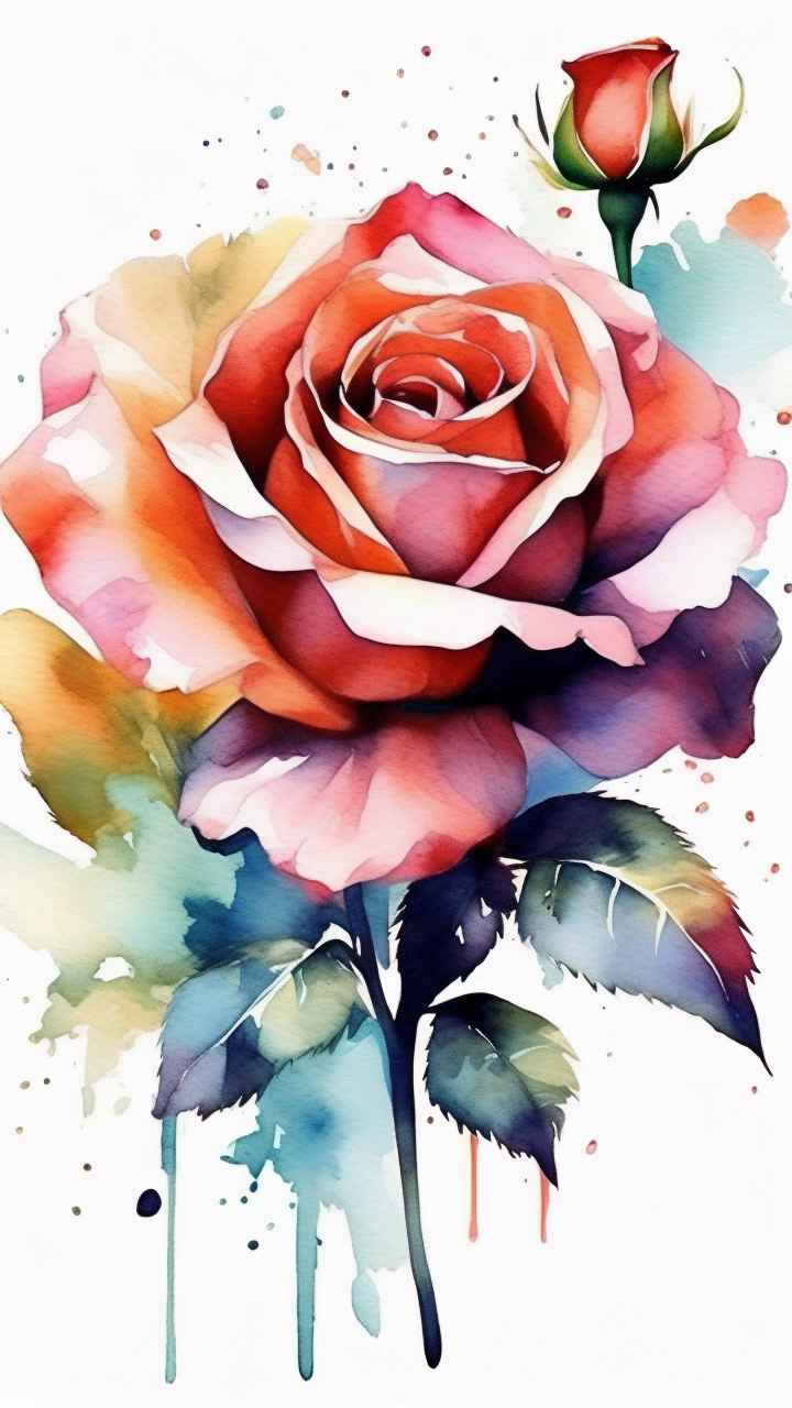抽象花卉玫瑰插画 22
