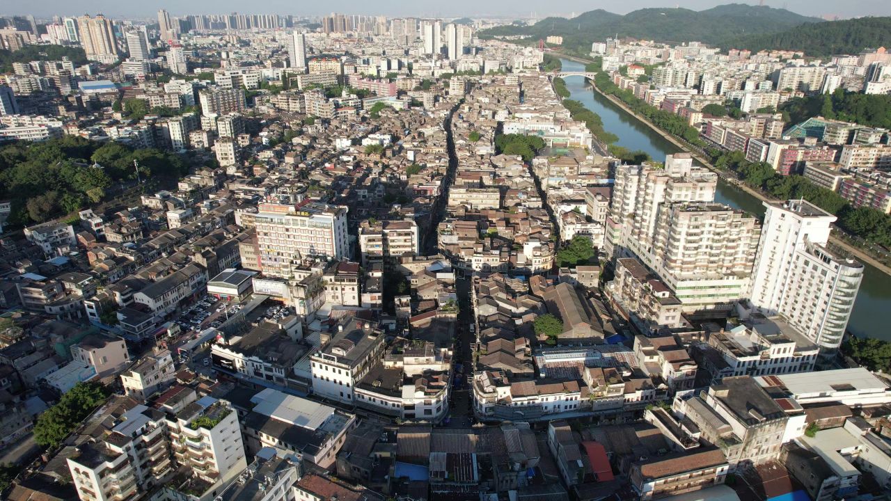 广东江门城市建设航拍 