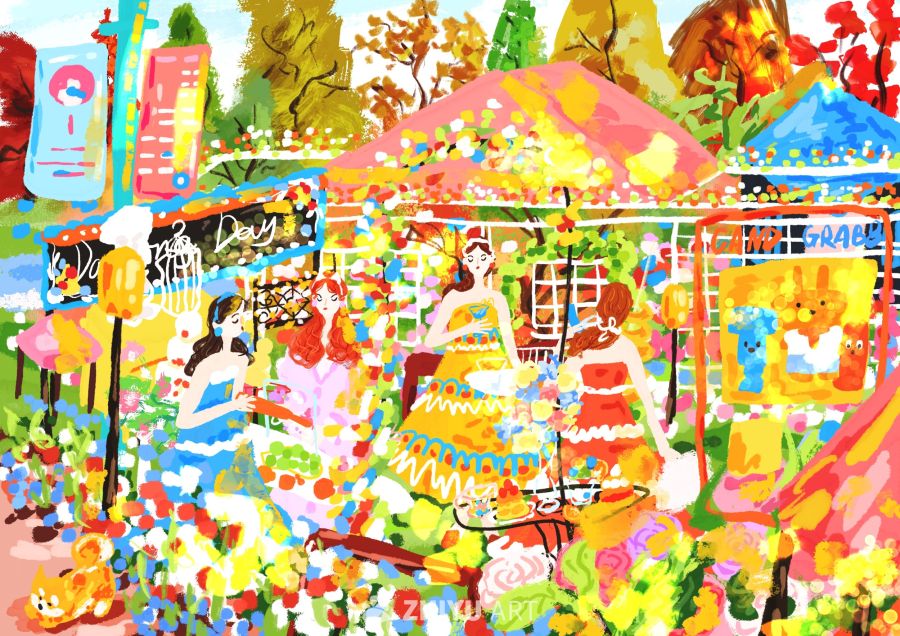 原创治愈插画作品素材四季节气节日自然 52