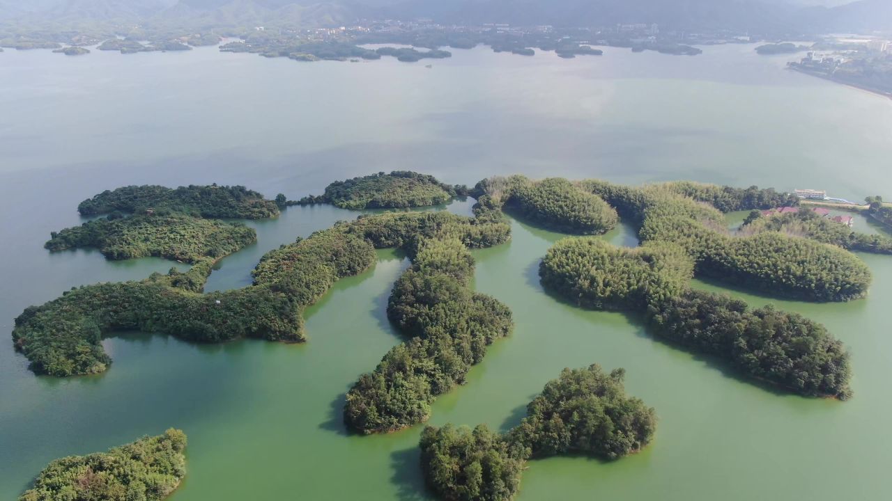 湖北赤壁三国古战场风景航拍  