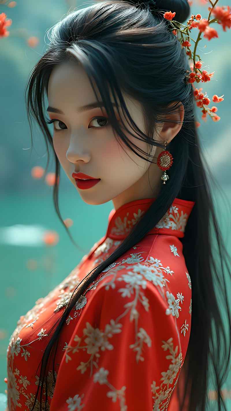 红色女子户外拍摄系列高清艺术视觉 81