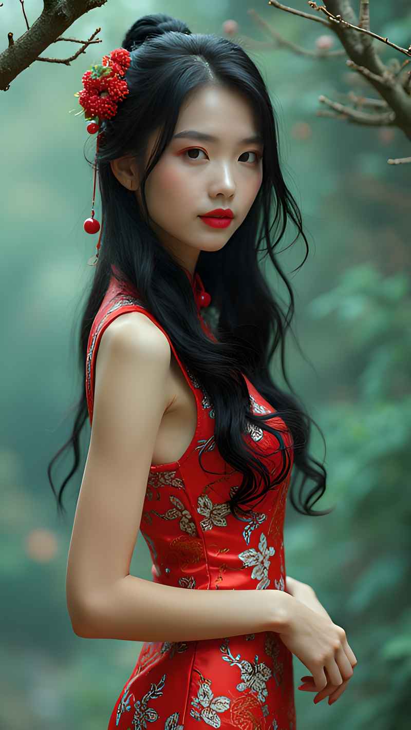 红色女子户外拍摄系列高清艺术视觉 33