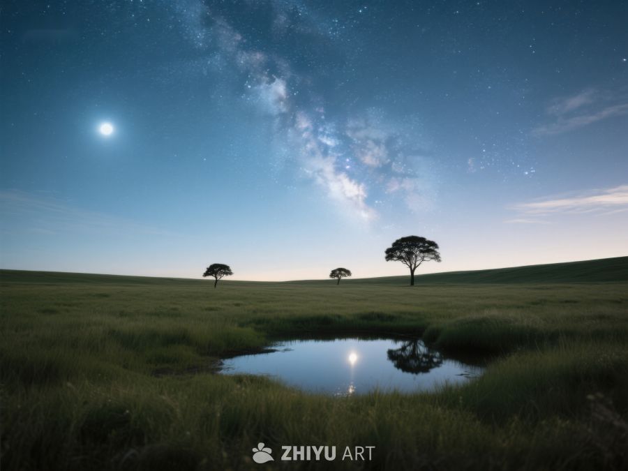 夜空下的静谧草原 303