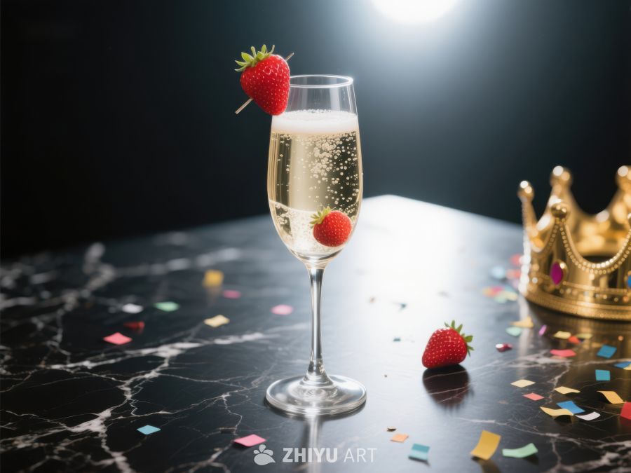 香槟草莓与皇冠的奢华庆典 646