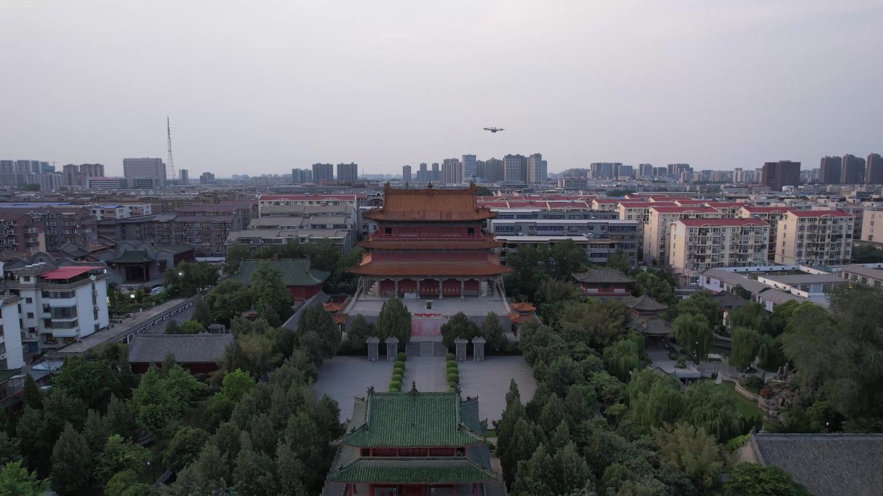 河南许昌城市风光地标建筑航拍 