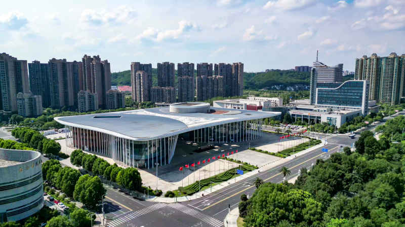 江西吉安城市风光旅游景区航拍图