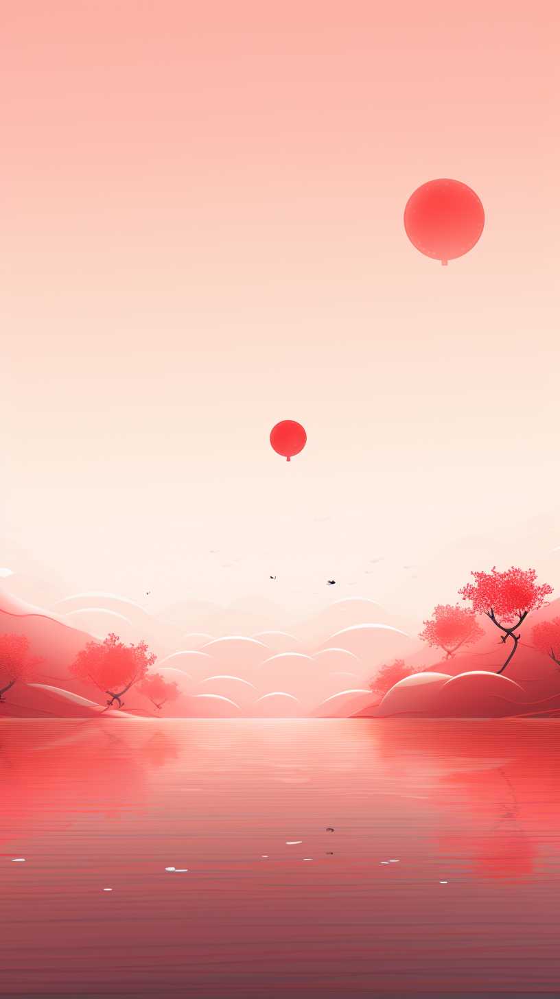红色背景艺术图