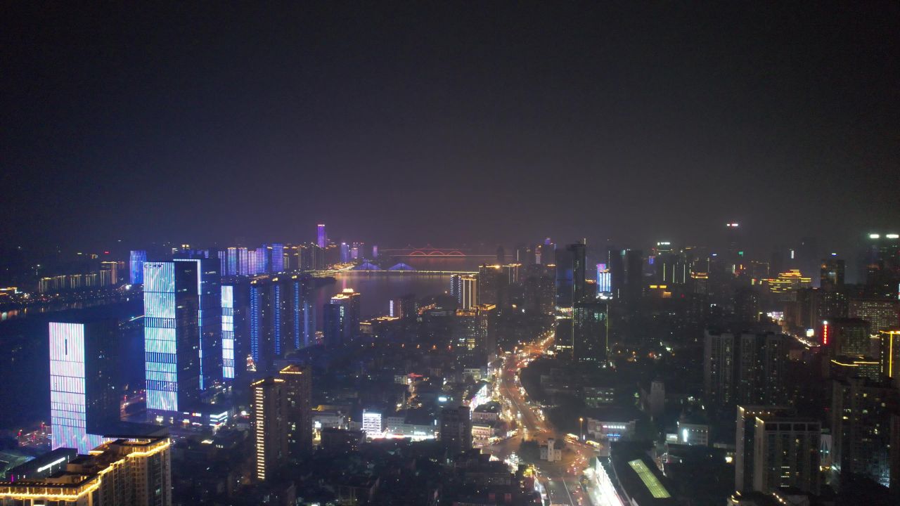 湖南长沙城市风光地标建筑航拍 